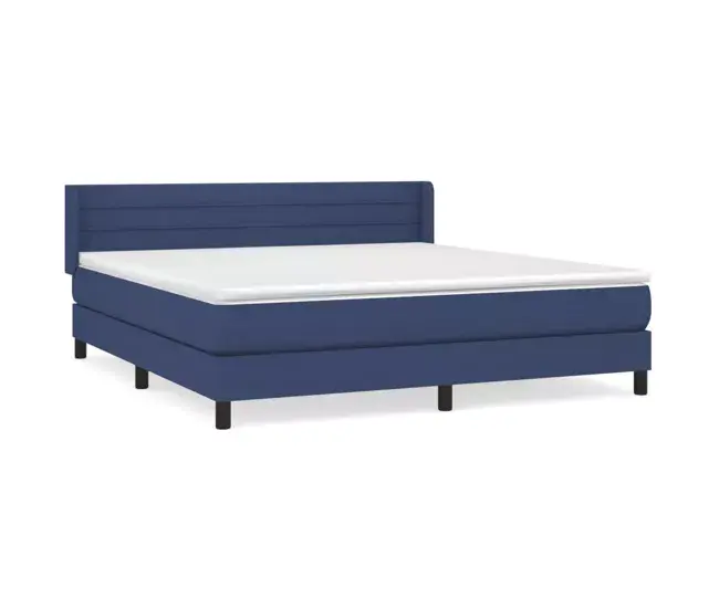 Inflable de Doble Capa Cama box spring con colchón tela azul 160x200 cm Rayas horizontales