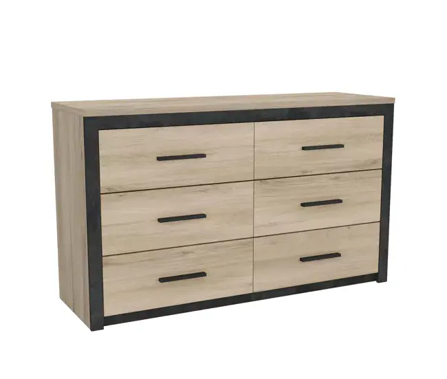 Cómoda Dormitorio Central Estilo Industrial Urano 129x77x42 cm
