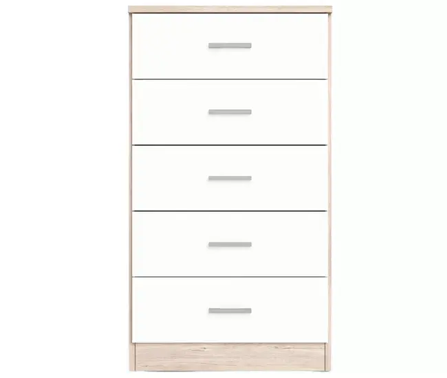 Perchero de Pie Sinfonier Couple 5 cajones cajonera dormitorio sahara blanco mate 50x90x33cm