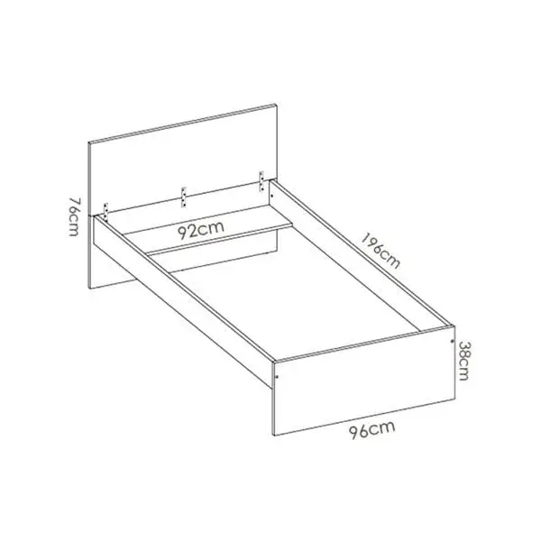 Cama Chic blanco 76x96x196 cm con Garantí de 2 ños
