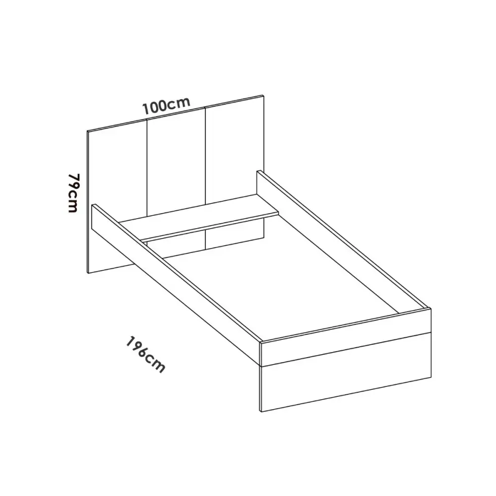 Cómoda de 5 Cajones Conjunto de dormitorio Dina Pack 3 cama + cómoda + mesita blanco/natural