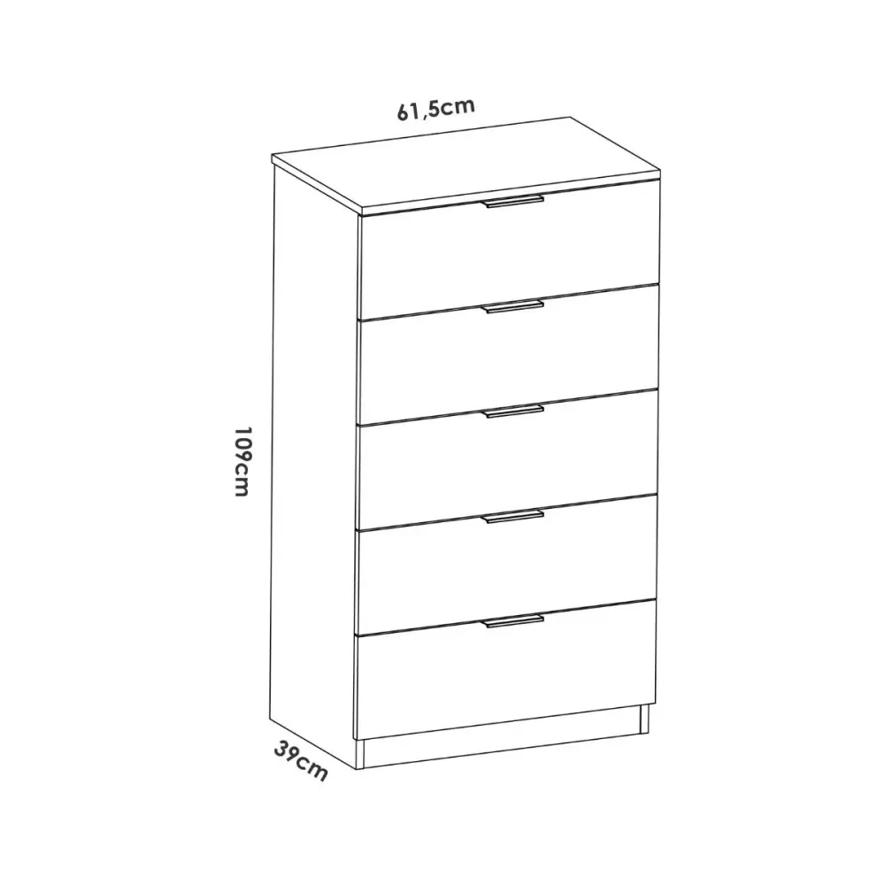 Conjunto de dormitorio Pack Loma cabecero + 2 mesitas + cómoda blanco/natural con Patas Ajustables