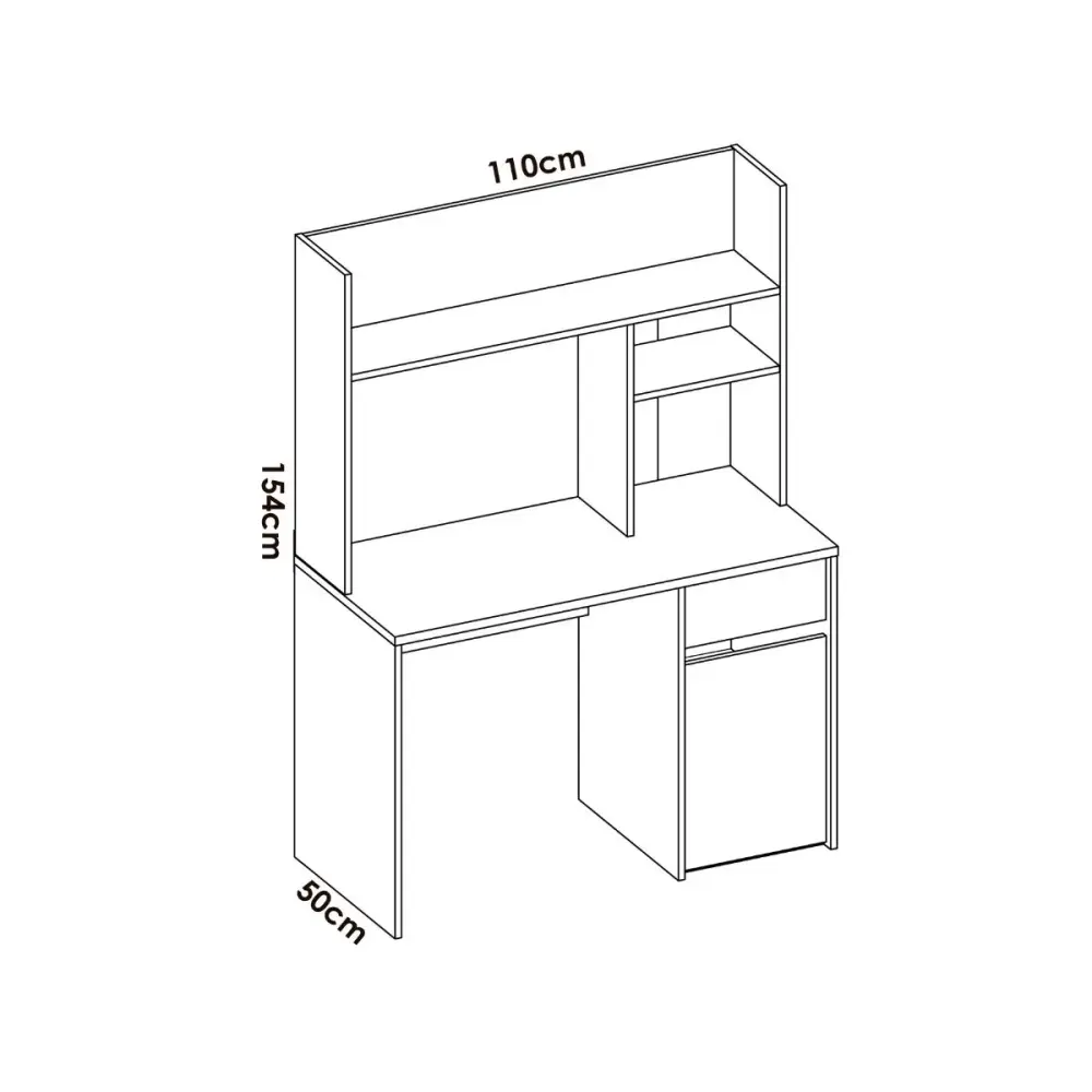 Conjunto de dormitorio Ten Pack 7 cama + escritorio + armario blanco/natural con Estructura de Pino