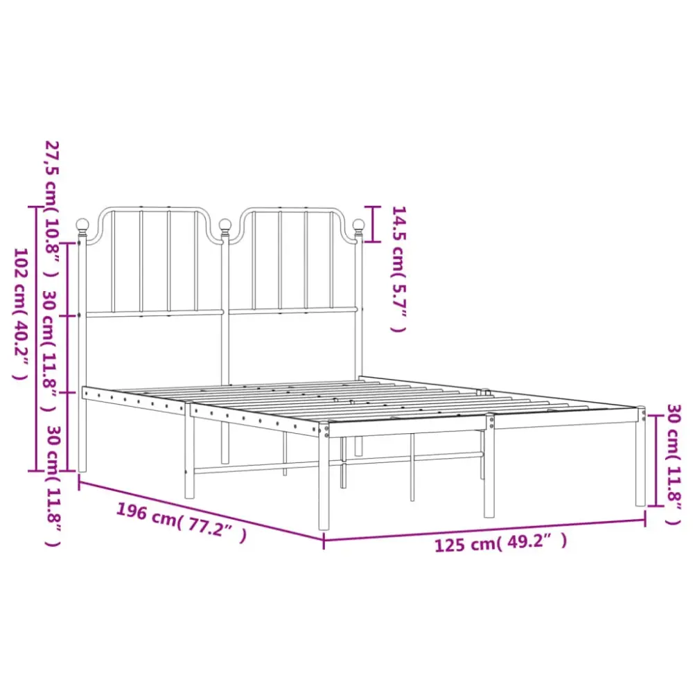 Estructura de cama Bear con cabecero metálico negro | Envío Rápido y Gratis