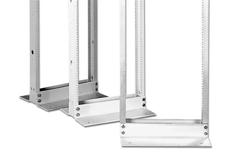 Multicompatible Rack Gray 19"EIA 2 Post Rack 8'H 51U 2 Top Angles CPI 46353-115
