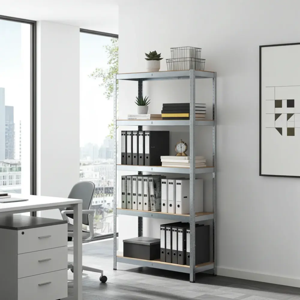 Rack en métal MDF/GALVA – 200 x 100 x 50 cm - 5 étagères - Montage facile sans boulons