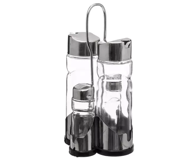 Salero con Tapa Secret de Gourmet Policromático Transparente Vidrio Acero Inoxidable