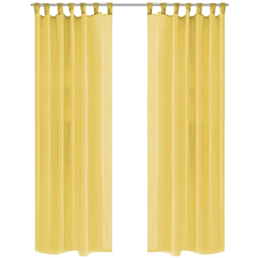 Visillo Transparente vidaXL cortinas de gasa 2 unidades 140x245 cm amarillo