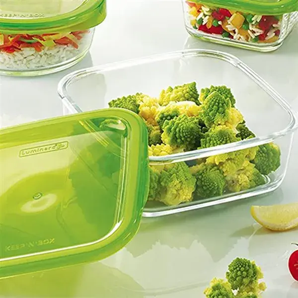 Contenedor vidrio con tapa cuadrado Luminarc 122 cl