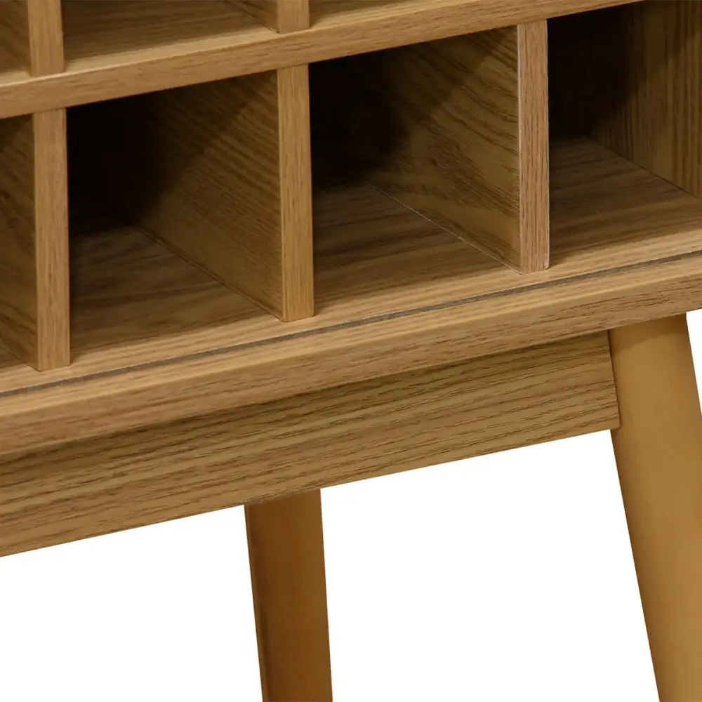 Mueble botellero Trend 1 puerta 12 botellas + colgador de copas madera 120x80x40 cm