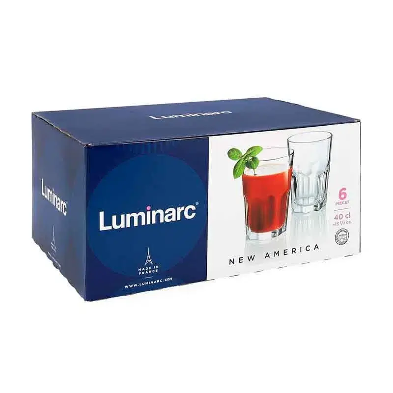 Set de 6 vasos Nuevo America Luminarc 40cl vidrio
