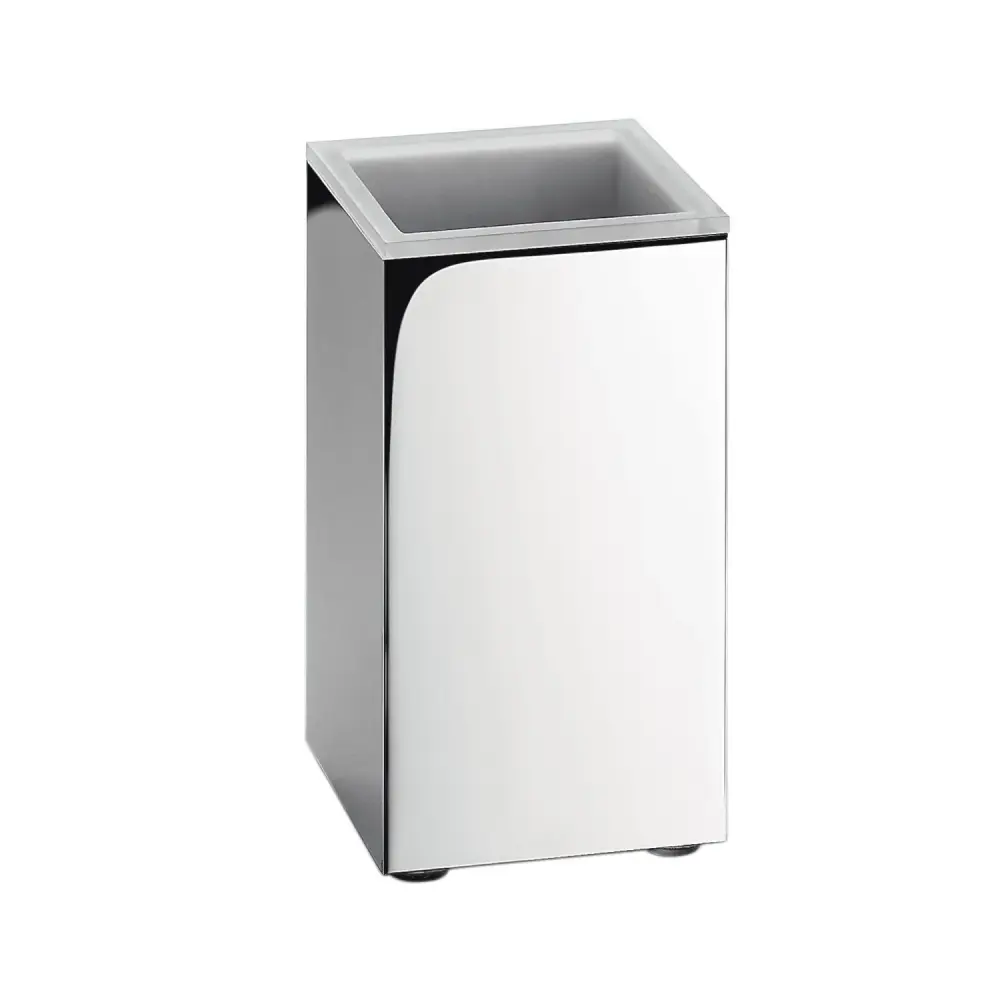 Porta bicchiere d'appoggio ottone cromato collezione Look di Colombo Design