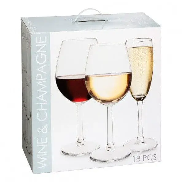 Set 18 copas de vino cristal 18 cl, 43 cl y 58 cl