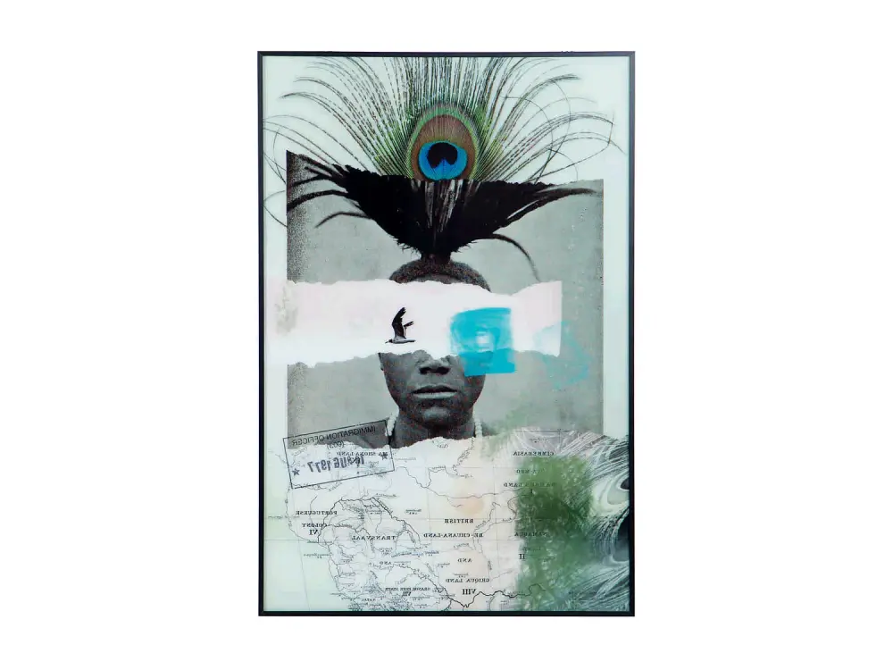 Cuadro Decorativo con Marco Diseño Pavo Real, 80x120 cm