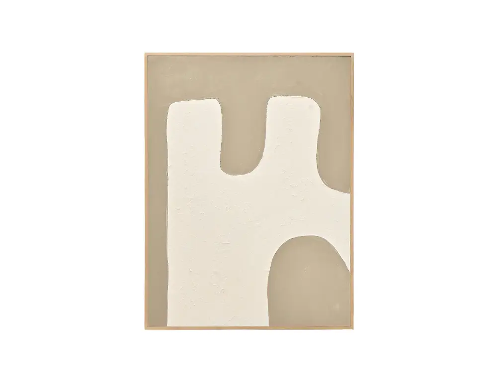 Cuadro decorativo sobre lienzo de algodón con marco de madera marrón claro pintado artesanalmente con pintura al oleo de...