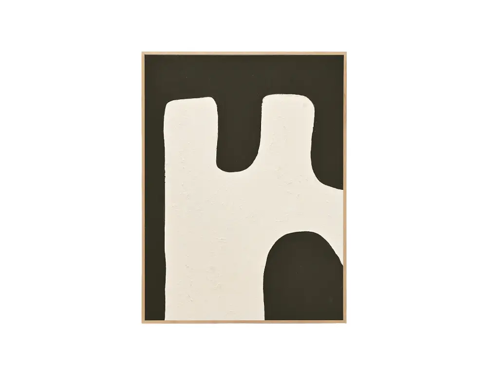 Cuadro decorativo sobre lienzo de algodón con marco de madera blanco pintado artesanalmente con pintura al oleo de 100x15...