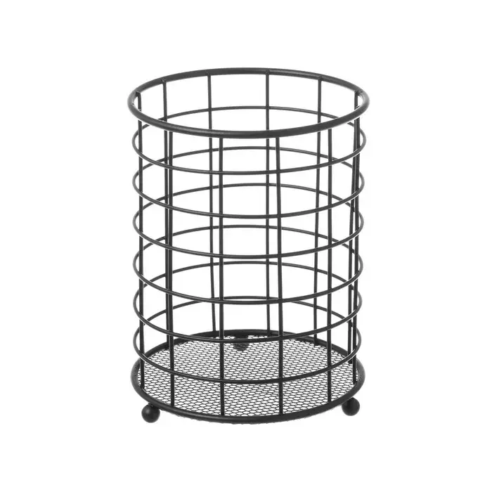 Soporte cubiertos metálico negro 12 x 12 x 15,50 cm