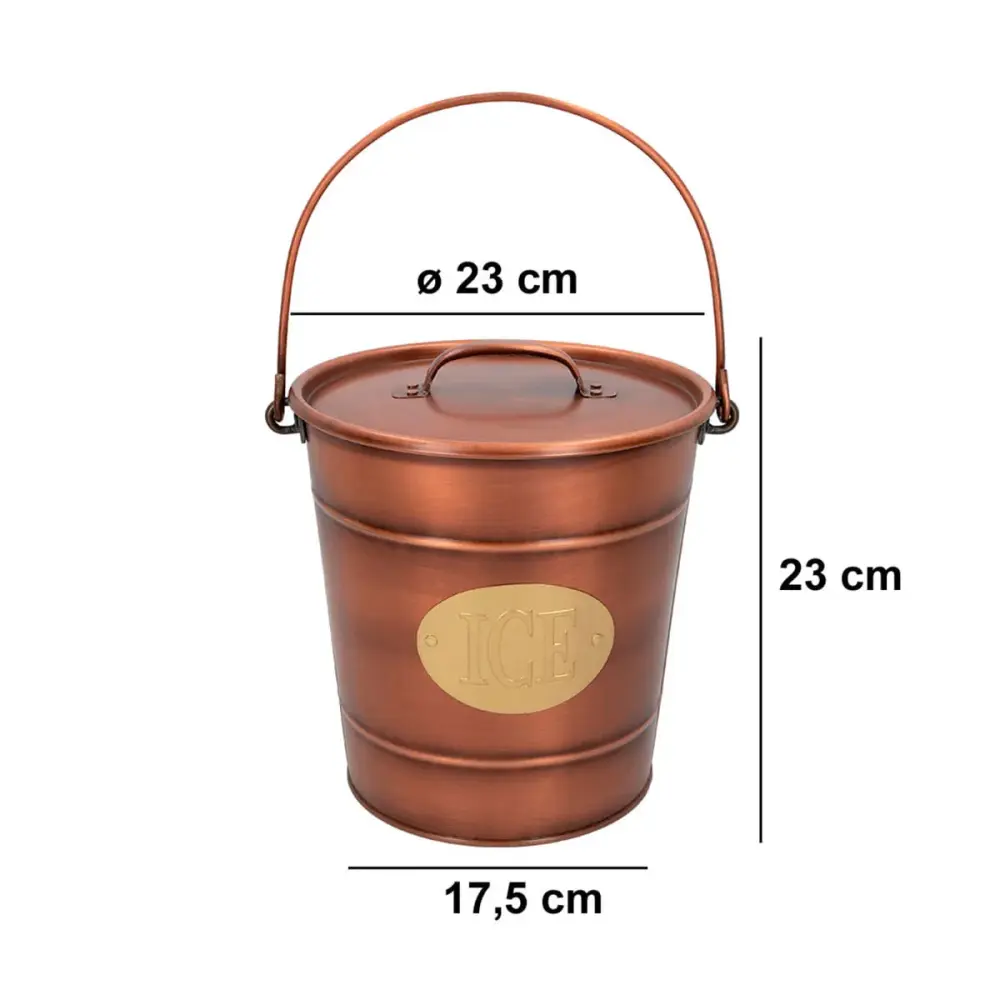 Cubitera Aktive con tapa y asa cobre Ø23 cm Fácil de Montar