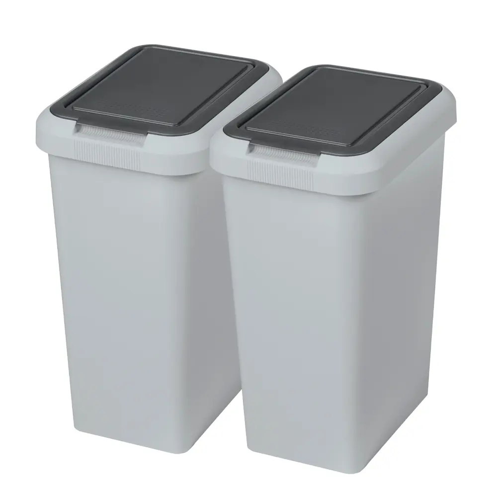 Wellhome set de 2 cubos de basura gris de 9l - touch & lift en Color Gris Antracita