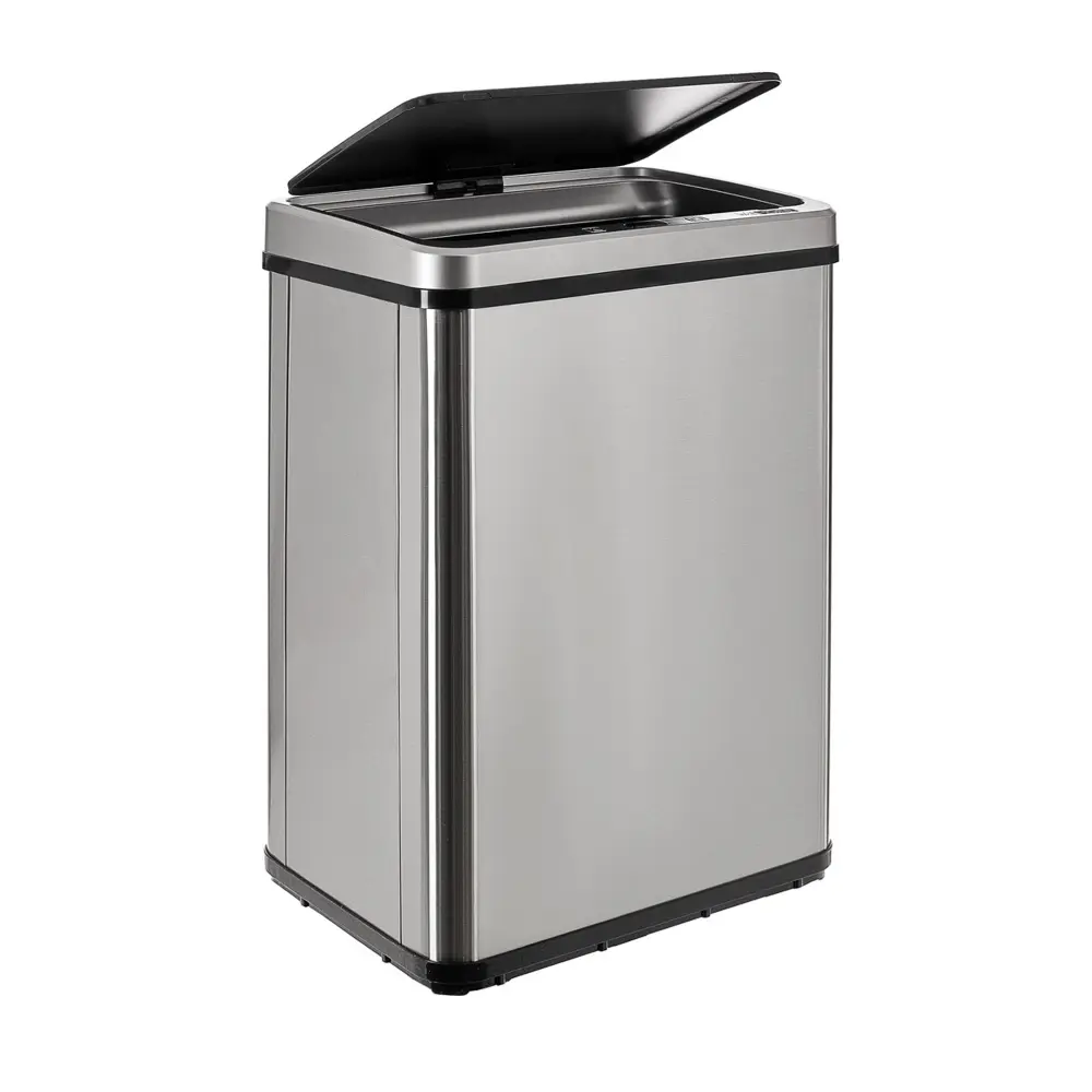 Wellhome cubo de basura gris, sin patas de 40l con apertura automática Resistente la Intemperie