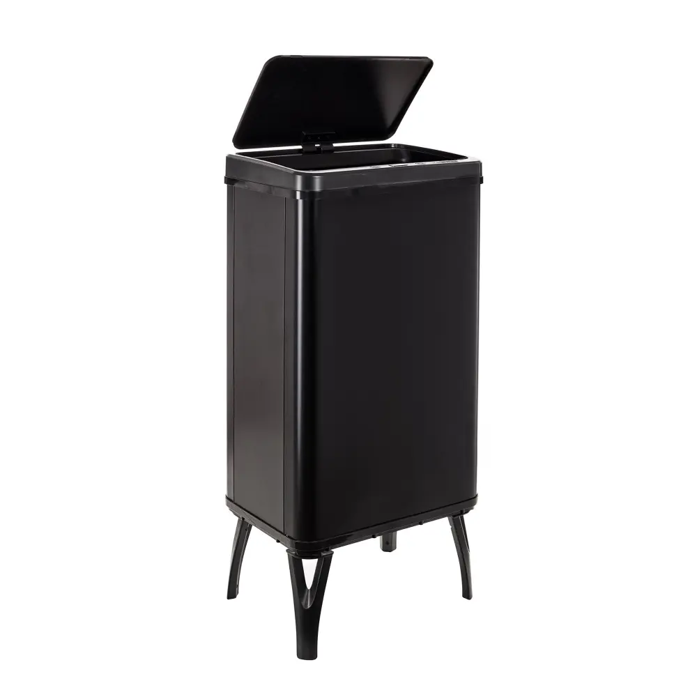 Wellhome cubo de basura negro, 50l con apertura automática y tradicional