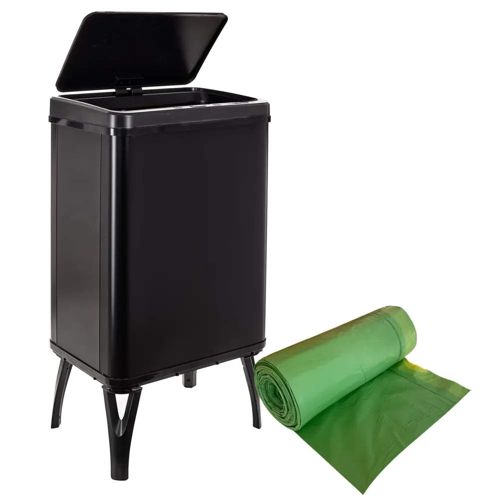 Contenedor de Pedal Well home cubo de basura inteligente de 40l, negro + rollo de 30 bolsas
