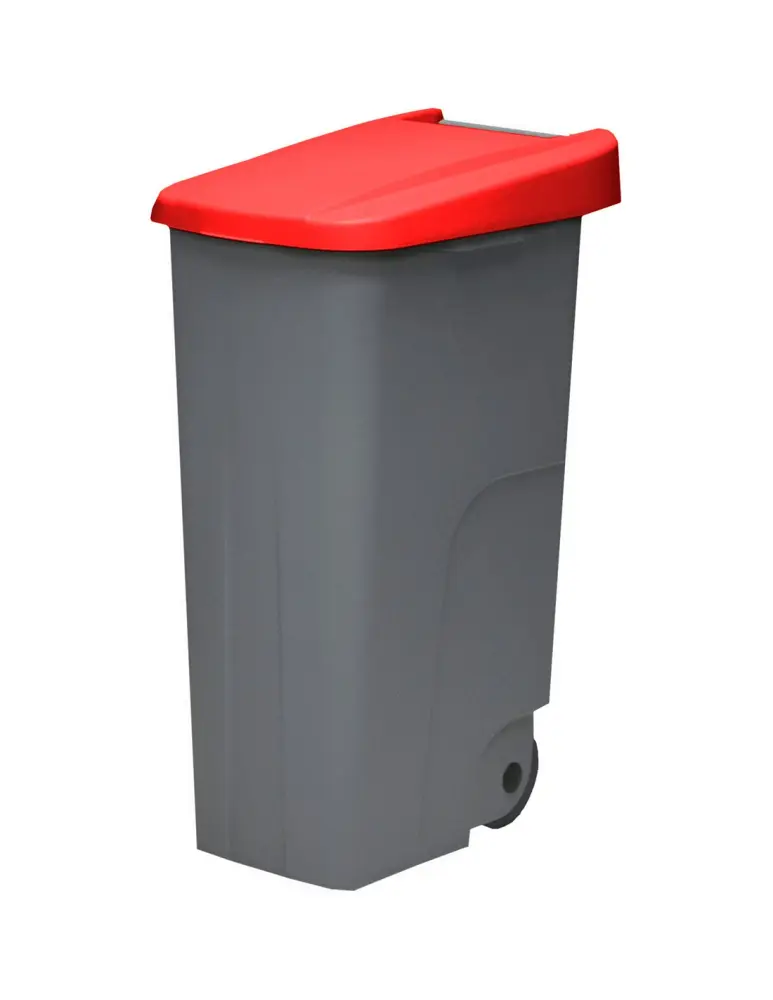 Cubo de Reciclaje 85 l - tapa cerrada | rojo | contenedor de basura denox 65, 85 y 110 - de