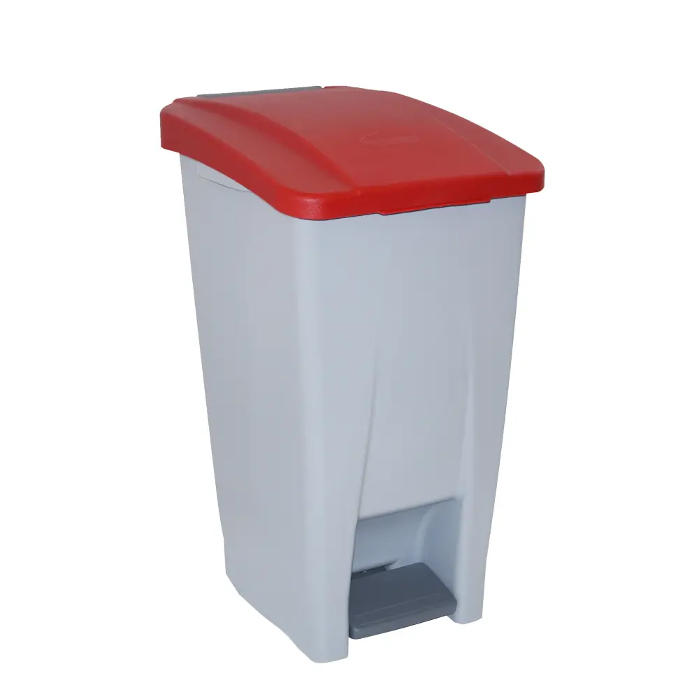 Denox contenedor selectivo rojo de 60l - 490x380x700 con Tapa de Apertura Suave