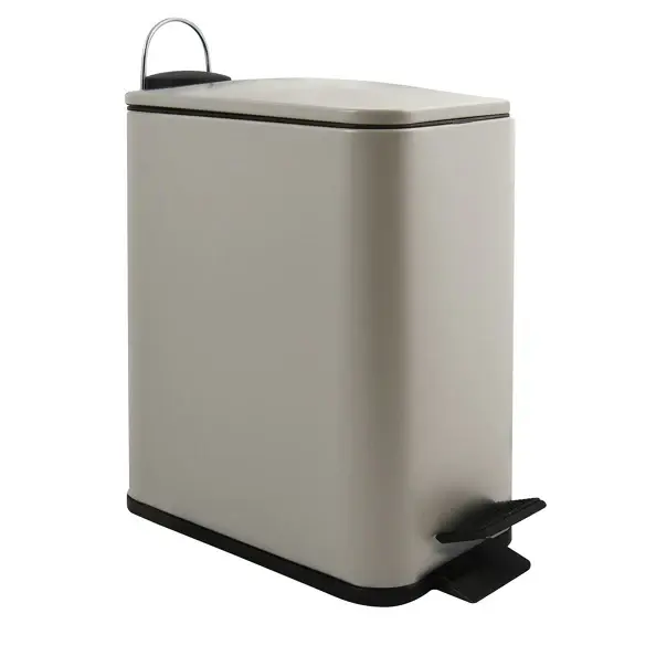 Contenedor de Compost Cubo de basura con pedal modelo Erik en acero capacidad 5 litros color topo mate