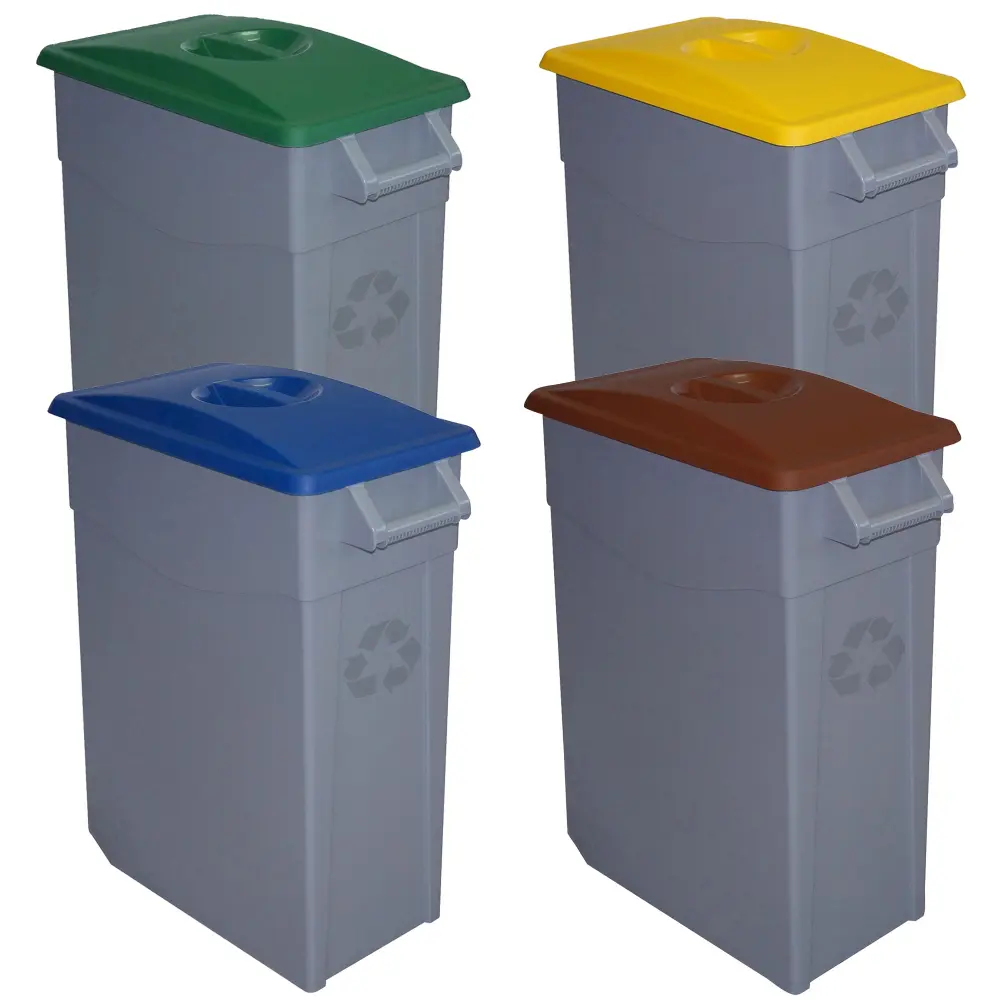 Cubo de Separación Denox pack 4contenedores cerrados verde/amarillo/azúl/rojo de 65l - zeus