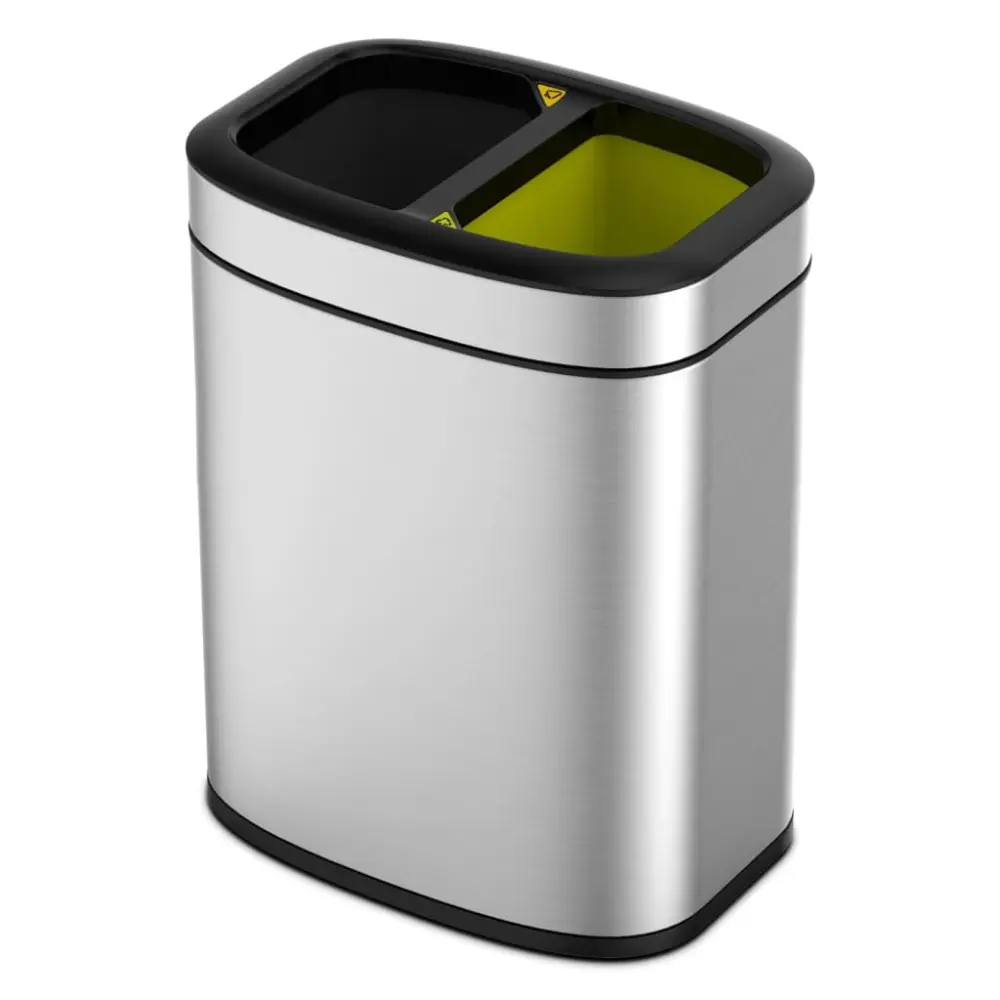 Cubo de Separación Eko cubo de basura abierto oli-cube 2x10 l plateado mate