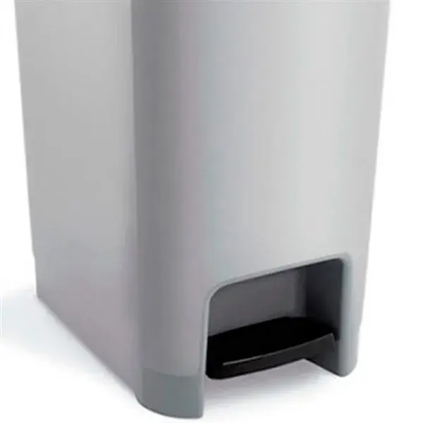 Gran Capacidad Cubo de basura rectangular con tapa y pedal 25L gris