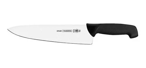 Cuchillo chef 10" negro Tramontina #24463. con Afilador Integrado