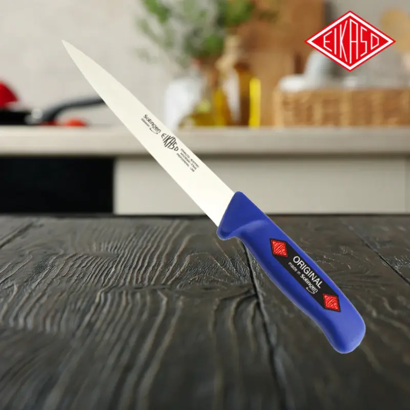 CUCHILLO FILETEADOR CARNE Y PESCADO (FLEX) EIKASO 18 CM 3801810-394 con Afilador Integrado