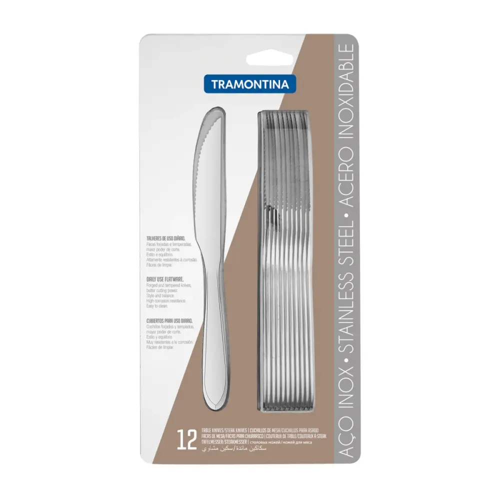 Juego de cuchillos para asado de acero inox 12 pzas Tramontina