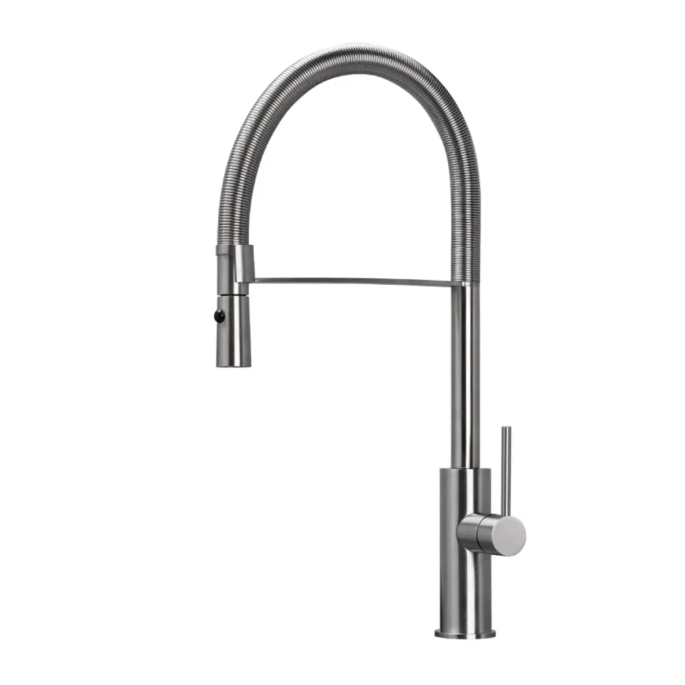 Mezclador de cocina en acero inoxidable 316L con ducha y caño de resorte Kitchen de Tubico de Acero Inoxidable