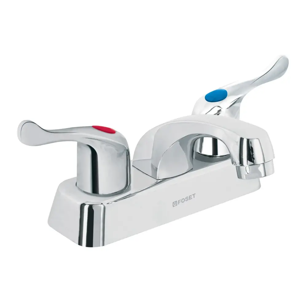 Mezcladora plástica lavabo, cuello escaso, manerales palanca