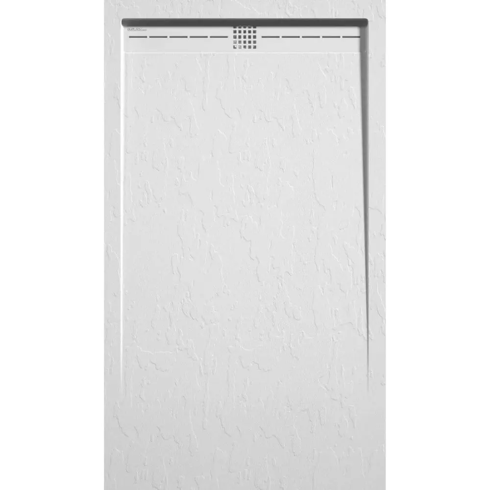Plato de ducha pizarra arco blanco 80x130 cm rejilla color Lavable en Lavavajillas