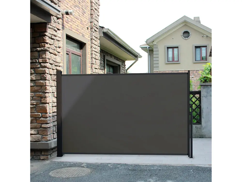 Mampara desplegable, biombo exterior extensible 300 x 160 cm gris SALTILLO