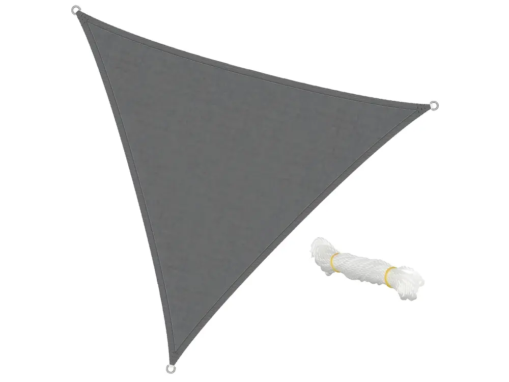 Toldo protección solar UV parasol lona tensada traigular 3,6 m gris ECD Germany