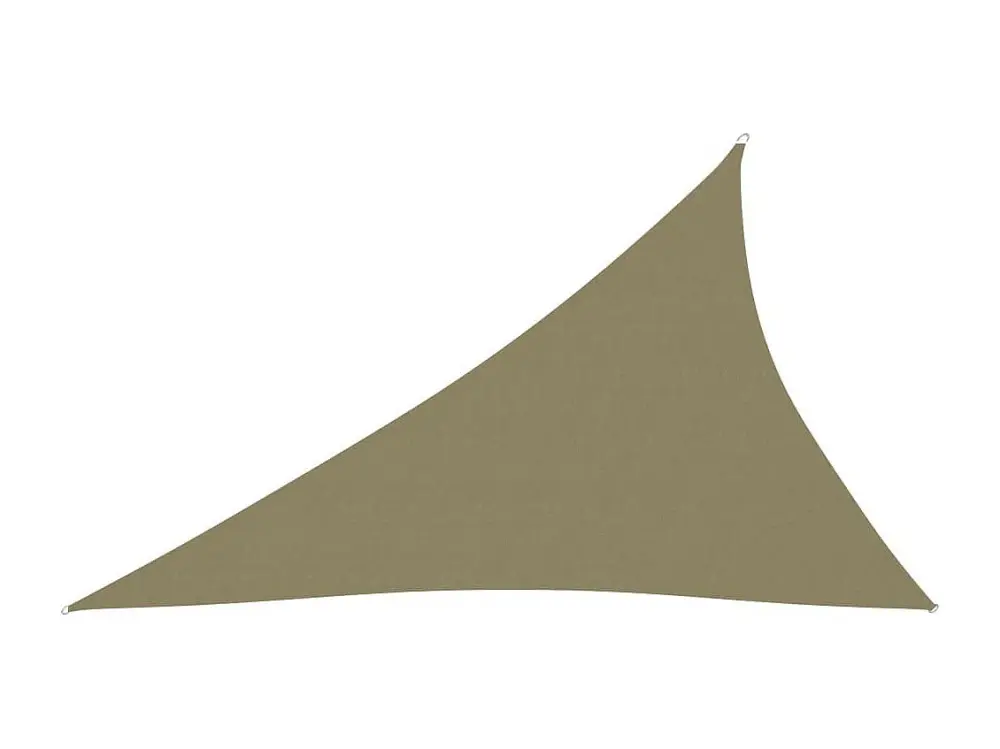 Toldo de vela triangular de tela oxford beige 4x5x6,4 m
