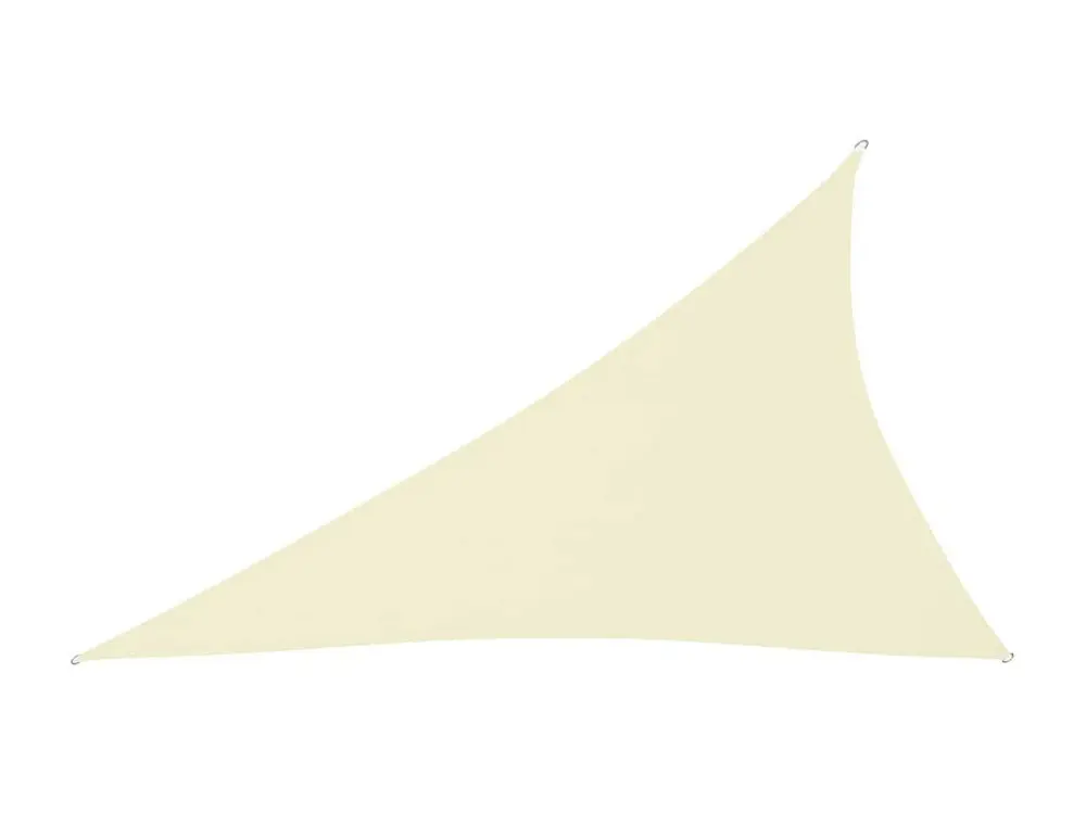 Toldo de vela triangular tela Oxford color crema 4x5x6,4 m