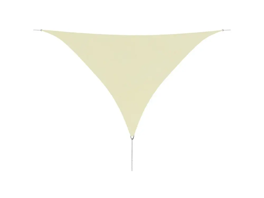 Toldo de vela triangular tela Oxford color crema 5x5x5 m
