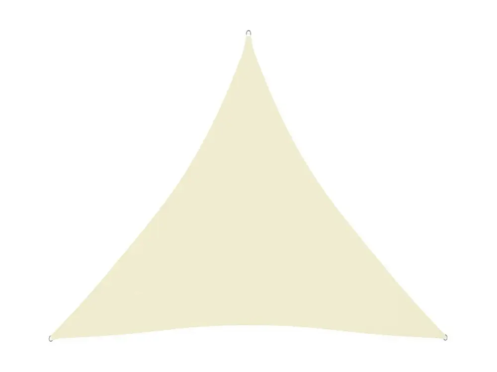 Toldo de vela triangular tela Oxford color crema 4,5x4,5x4,5 m