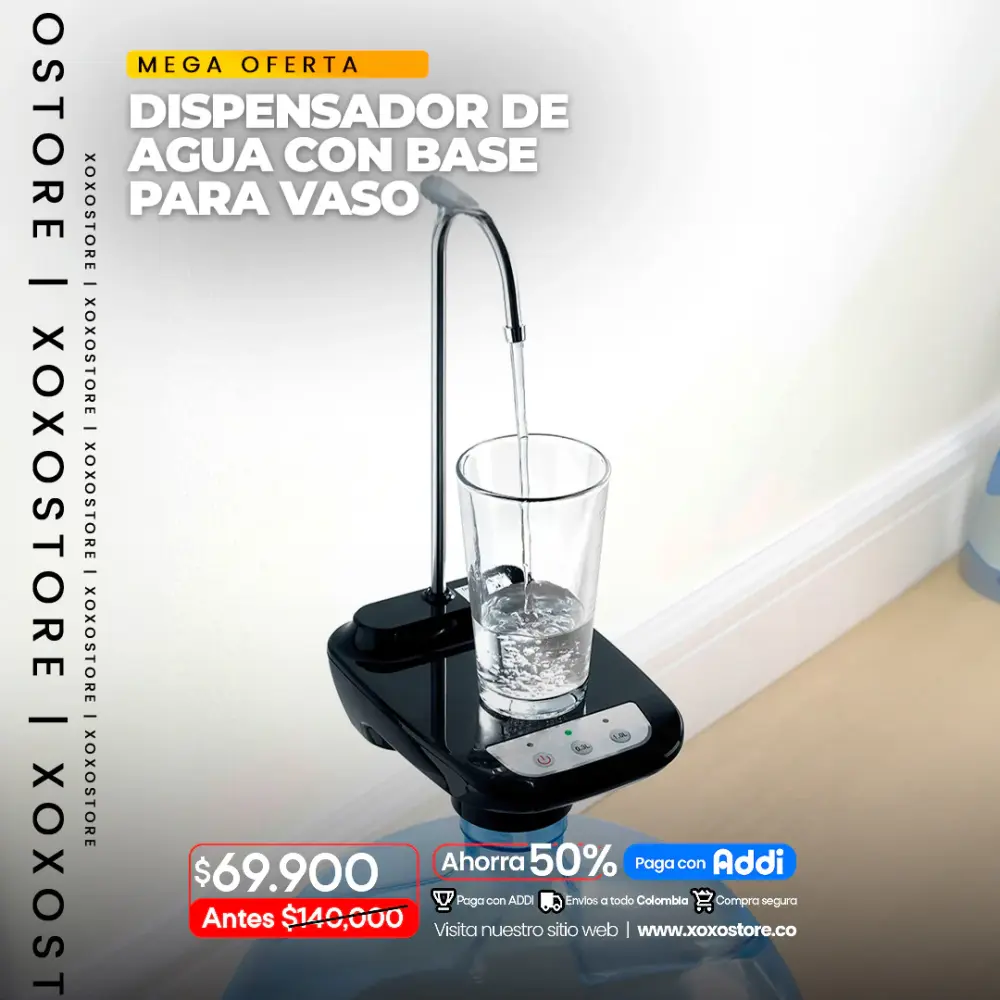 Dispensador de agua con base para vaso | Envío Rápido