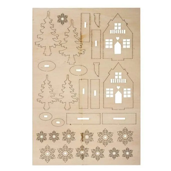 Piezas de madera para casas de navidad Edición Especial