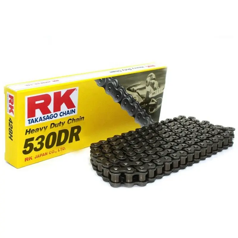 Cadena RK 530DR con 116 eslabones negro con Relleno de Plumas