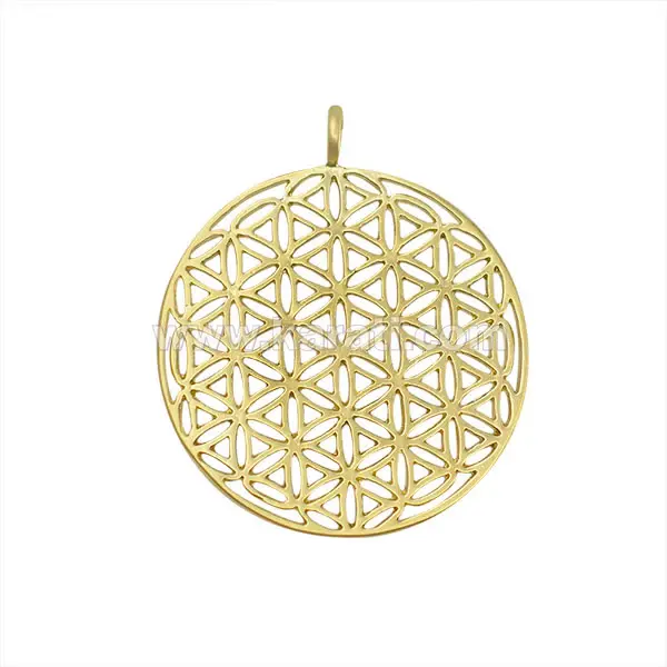 Dije Chapa Redondo Calado 39.5x34mm Dorado Satinado