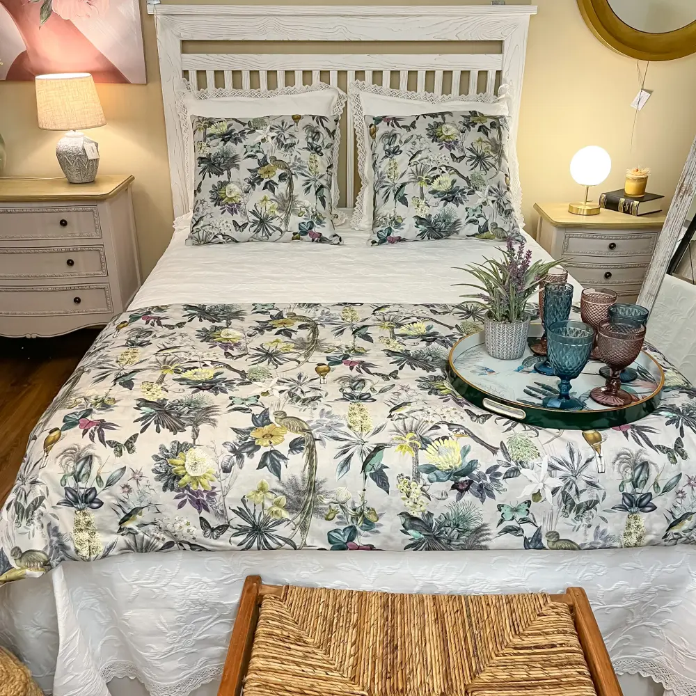Plaid edredón pájaros mariposas cama 135 y 150 con Funda Protectora Incluida