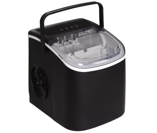HOMCOM Máquina de Hielo 12 kg/24h Máquina de Hacer Hielo Autolimpieza 9 Cubitos de Hielo en 6-12 Minutos Máquina de Hie...